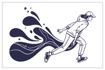 Abstract Fluid Art Background. Modern Liquid Ink Flow Design