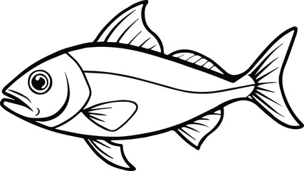 roughback fish outline vector for marine and educational design