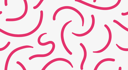 Whimsical rose curve pattern on white, a playful and dynamic backdrop suitable for modern designs