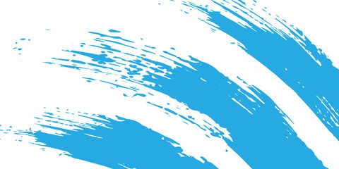 A pack of bent light blue ink vector lines. Long, rounded hand-drawn brush strokes, highlighted text, frames, and circles. Modern Asian calligraphy, eps 10, Modern.