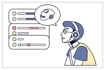 Chat bot concept illustration assistant, communication, technology