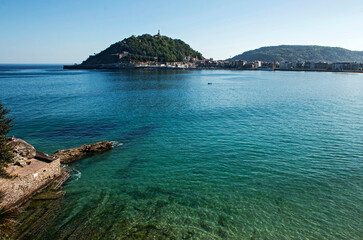 Coast and Cantabrian Sea in front of San Sebastian, Basque Country, Spain