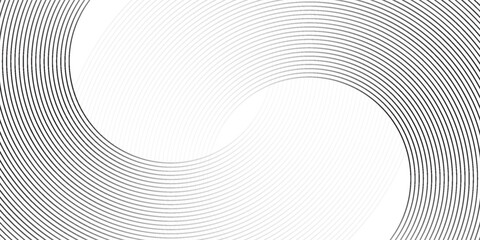 Fototapeta premium Abstract blue glowing geometric lines on dark blue background. Modern shiny blue circle lines pattern. Futuristic technology concept. Suit for cover, poster, banner, header, website.