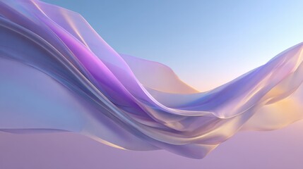 Flowing translucent ribbons of light in a soft colorful display
