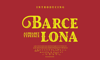 Vintage Victorian typeface decorative Font,font alphabet Vintage barcelona spain