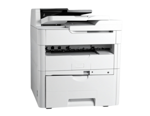 Modern White Multifunction Printer Isolated on Transparent Background