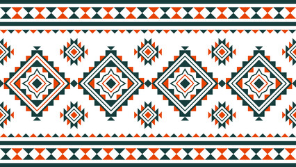 Ethnic pattern seamless geometric design. Traditional design for background, carpet, wallpaper, clothes, wrapping cloth, batik. Vector illustration.
