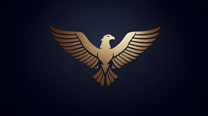 Obraz premium Luxury eagle logo in gold lines on black background. Concept: power, prestige, elegance, premium branding, luxury fashion labels, jewelry brands, elite services, and high-end identity design.