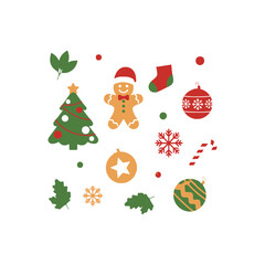 Merry Christmas ball with decoration vector design