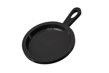 frying pan icon. cooking utensil concept. Minimal cartoon skillet pan cookware for cooking app banner. isolated on white background. 3d render.
