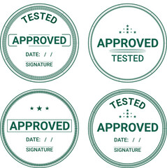 4 100% editable green approved stamp with date and signature