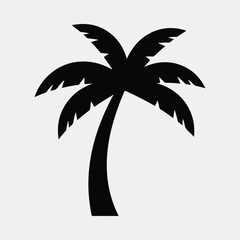 Silhouette palm tree tropical exotic plant isolated design Vector illustration