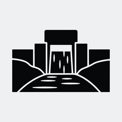 Silhouette Stonehenge landscape ancient monument simple design Vector illustration