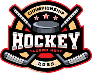 Hockey championship logo in modern hockey logo team
