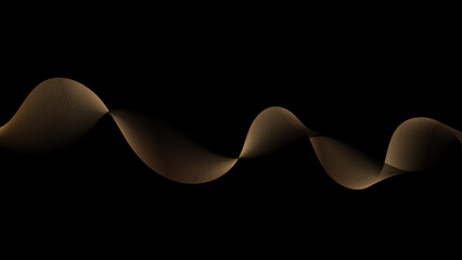 dark background with a smooth, glowing curve.
Abstract smoky golden ribbon vector illustration.