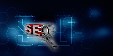S E O concept 3d illustration
