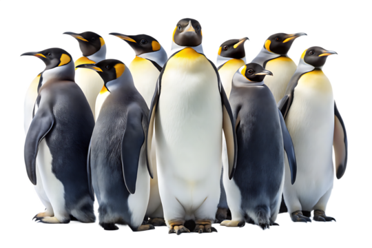 emperor penguins isolated on white background ,PNG. AI Generated - Powered by Adobe