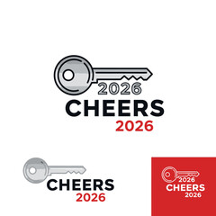 Obraz premium Cheers to 2026 - A Key to Future Celebrations and Success.