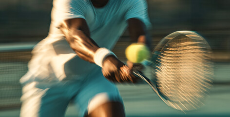Motion blur background of tennis player