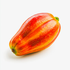 Ripe papaya fruit isolated on white backdrop