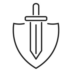 protection line web icon, sword and shield