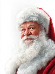 Naklejka premium illustration cheerful santa claus with white beard isolated on transparent