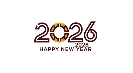 Festive 2026 New Year Celebration Design with Modern Typography.