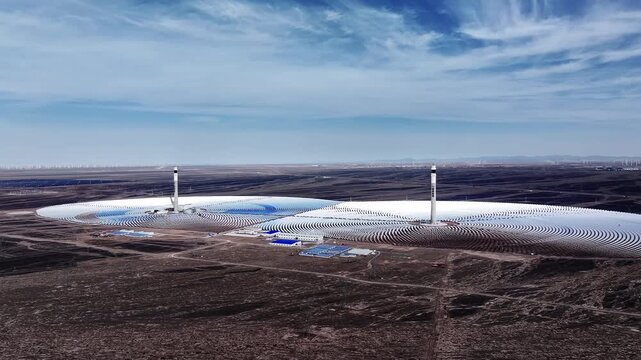 Twin Towers and One Machine Solar Thermal Energy Storage Power Station
