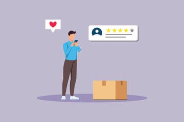 Product Rating Concept. Colored flat vector illustration isolated