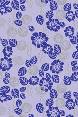 Seamless pattern, hand drawn outline pink Peony flowers on white background