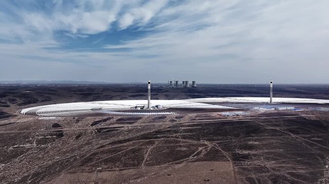 Twin Towers and One Machine Solar Thermal Energy Storage Power Station
