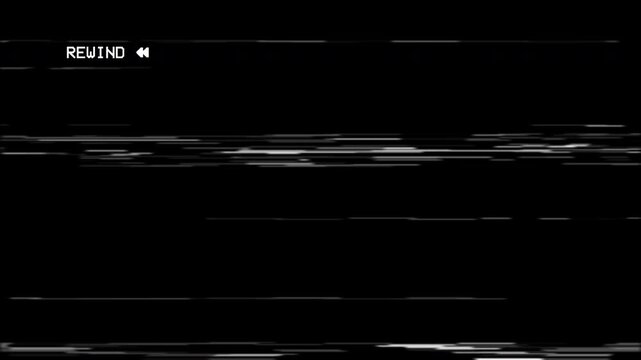VHS Rewind Overlay, Vintage VCR, TV Video Tape Rewinding