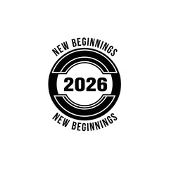 Fototapeta premium New Beginnings 2026 Circular Design.