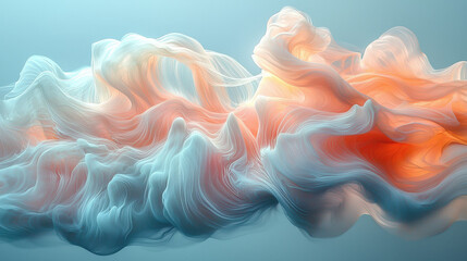 Fototapeta premium Dynamic fluid motion abstract art digital render vibrant colors ethereal environment artistic perspective