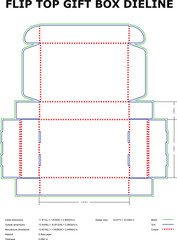 Flip Top Gift Box Dieline Template