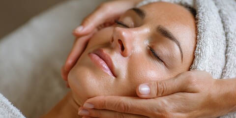 Woman is getting a facial treatment