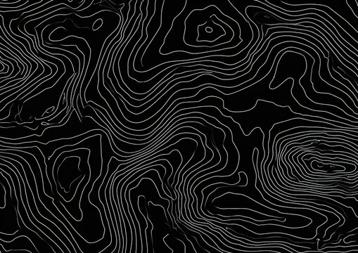 Abstract rendering depicting contoured lines in a topographic style on a dark background
