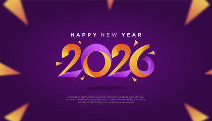 Happy New Year 2026 Colorful Celebration Banner Template Design