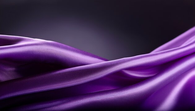 elegant purple fabric drapes softly against a dark background creating a smooth wave form