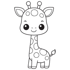 funny cute giraffe vector illustration, 