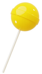 3D素材_ペロペロキャンディー_黄色
