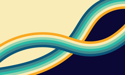 Abstract background with retro-colored wavy lines creating a flowing movement