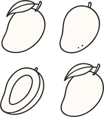 Fresh fruit set vector illustration with pear and apple icons
