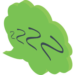 Green Speech Bubble With Zzz Symbols Representing Sleep And Rest On A Transparent Background