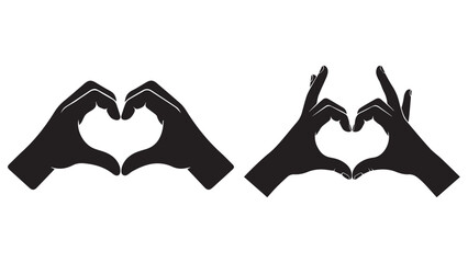 Thank-You Hands Silhouette Forming a Heart Gap, Clean Black Gratitude Icon for Thanksgiving, Host Gifts, Community Support, and Holiday Messaging