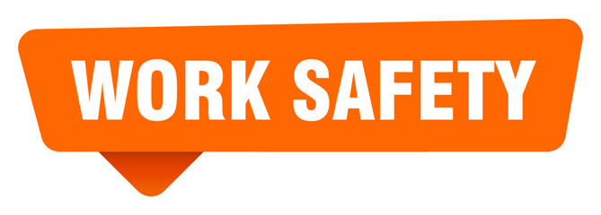 work safety sticker. work safety orange sign isolated on transpatent background