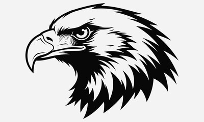 Bald Eagle Portrait A Detailed Black and White Illustration of an American Symbol