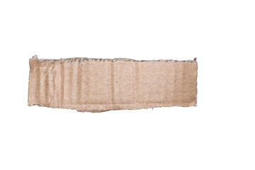 A piece of recycled cardboard on a plain white background. Perfect for packaging concepts, eco-friendly materials, or minimalist design projects showcasing sustainability.