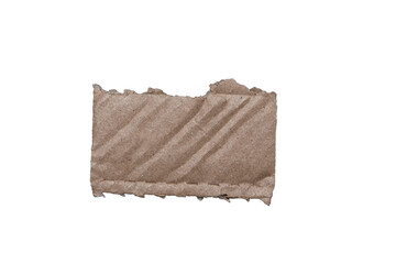 Torn piece of brown paper showcasing textured surface, ideal for crafts and design projects. Perfect for background use in editorial or artistic applications.