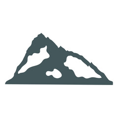 Mountain Illustration in Flat Design. Isolated Vector